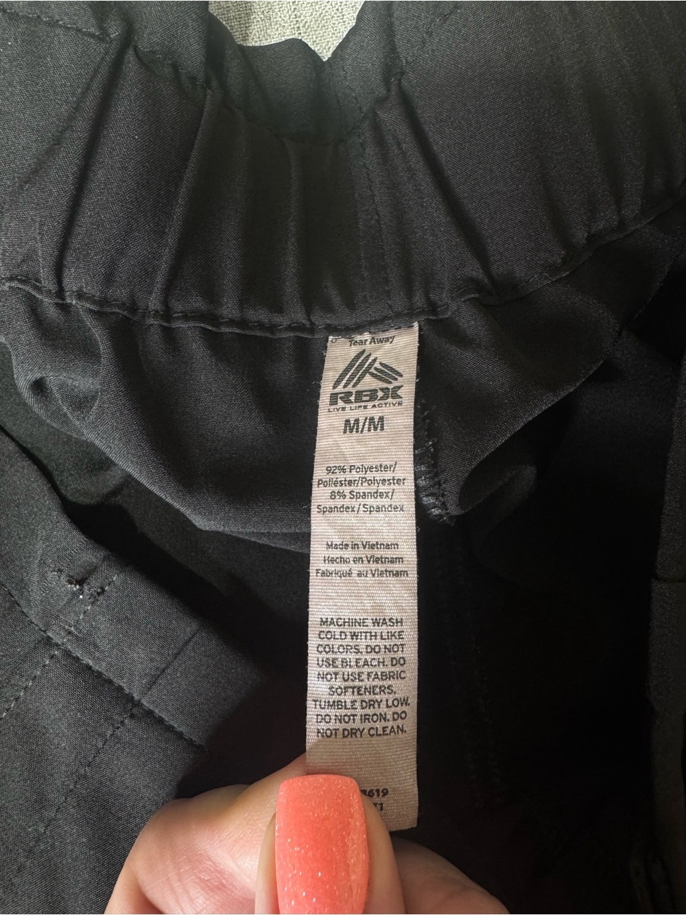 RBX Pleated Black Quick Dry Shorts with Elastic Waist and Pockets Medium - Picture 10 of 10